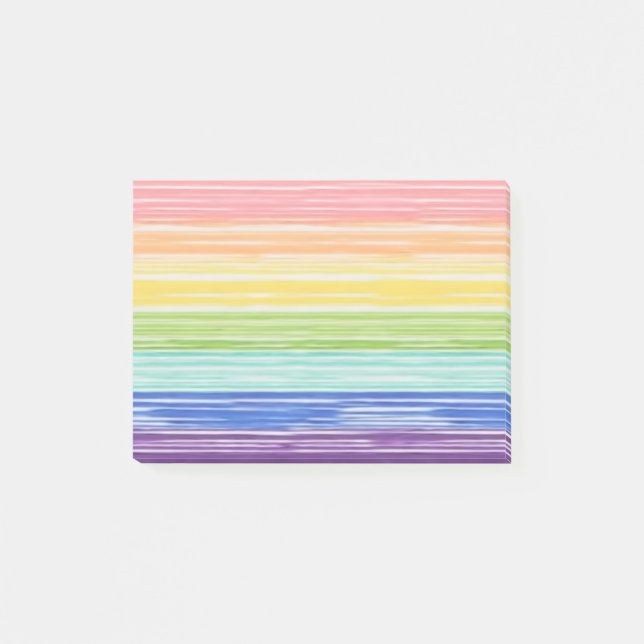 Unsaubere Regenbogenstreifen Post-it Klebezettel (Vorderseite)