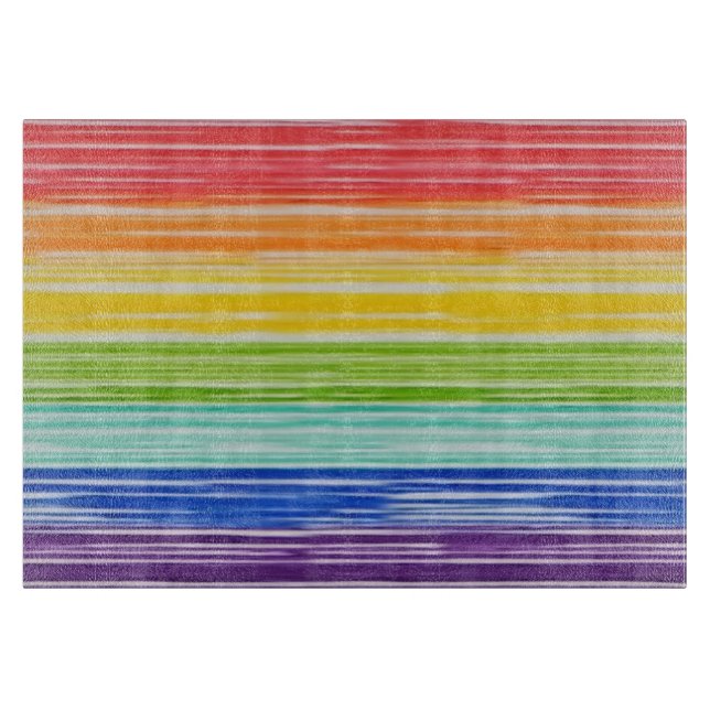 Unsaubere Regenbogenstreifen Schneidebrett (Vorderseite)