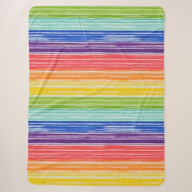 Unsaubere Regenbogenstreifen Sherpadecke (Vorderseite)
