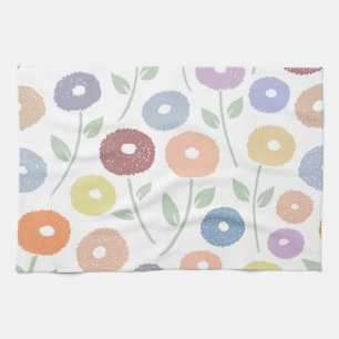 Unschärfe Blume Lg Muster Pastell auf Weiß Geschirrtuch