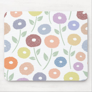 Unschärfe Blume Lg Muster Pastell auf Weiß Mousepad