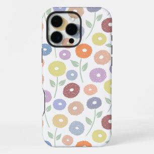 Unschärfe-Blumenmuster Pastell auf Weiß iPhone 16 Pro Max Hülle