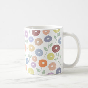 Unschärfe-Blumenmuster Pastell auf Weiß Kaffeetasse