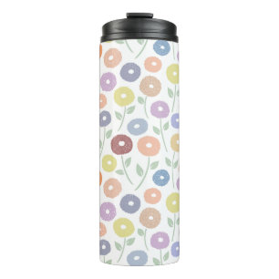 Unschärfe-Blumenmuster Pastell auf Weiß Thermosbecher