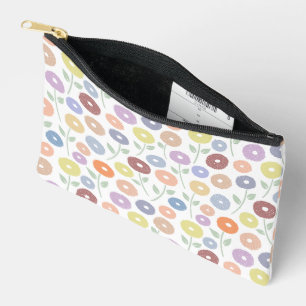 Unschärfe-Blumenmuster Pastell auf Weiß Zubehörtasche