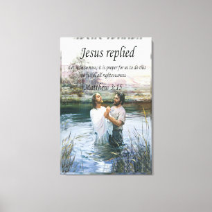 Unschärfe des Jesus Christus-Taufebildes zwei Leinwanddruck