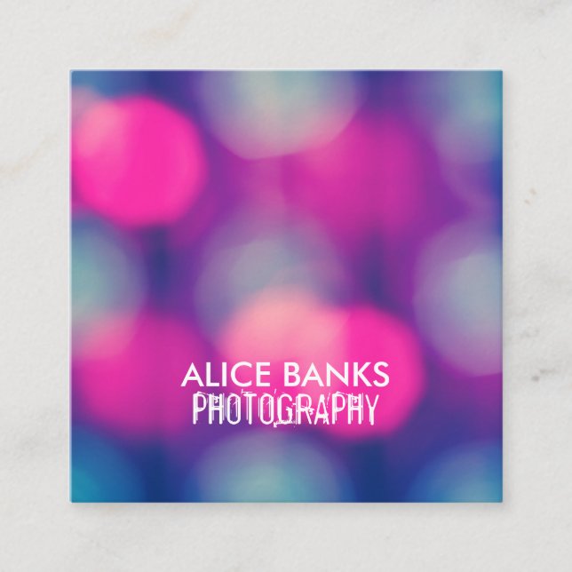 Unscharfe Lights Visitenkarten Quadratische Visitenkarte (Vorderseite)
