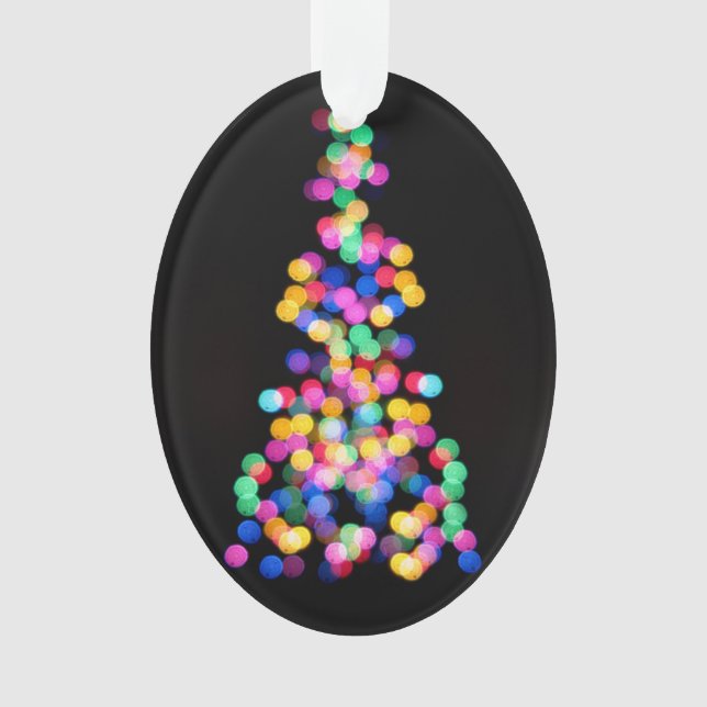 Unscharfe Weihnachtslichter Ornament (Vorderseite)