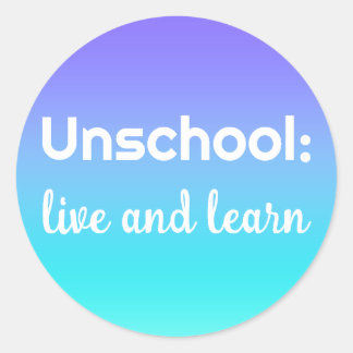 Unschool Live and Learn Turquoise Purple Stickers