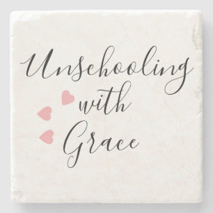 Unschooling-Mutter Grace Hearts Steinuntersetzer
