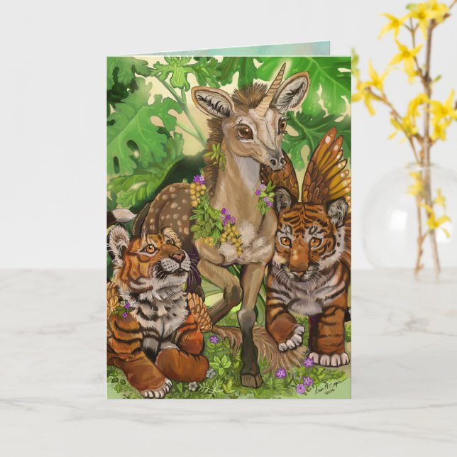 'Unschuld an der neuen' Einhorn Happy Oaster Card Karte (Gelbe Blume)