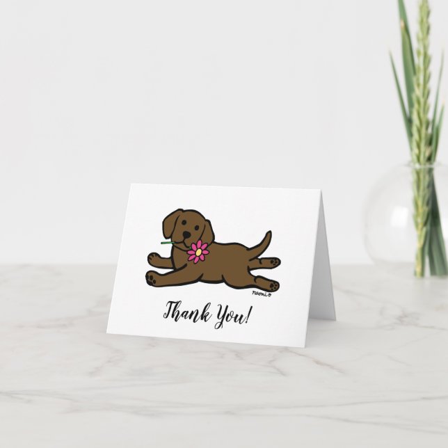 Unschuldige Schokolade Labrador Welpe Vielen Dank Dankeskarte (Vorderseite)