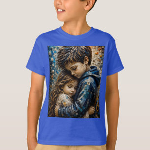 Unschuldige Umarmung 3D-Mosaik-Wandkunst-T-Shirt T-Shirt