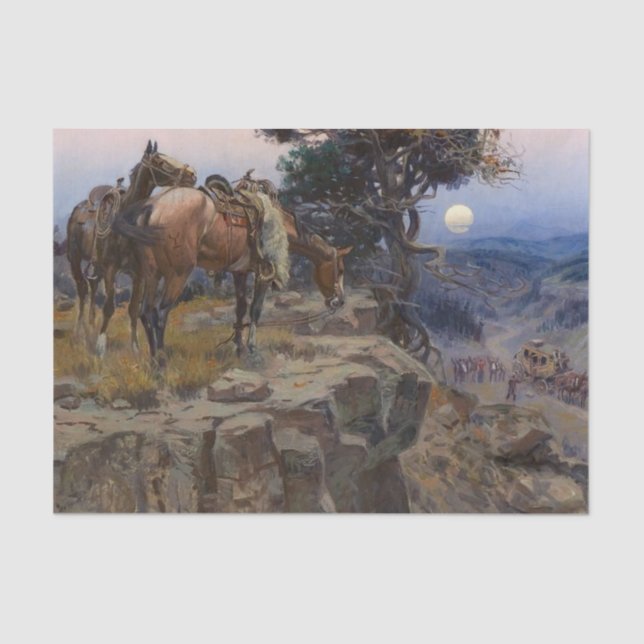 "Unschuldige Verbündete" von Charles M. Russell Seidenpapier (Vorderseite)