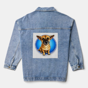 Unschuldiger Welpenblick-Hund-Denim-Jacke Jeansjacke