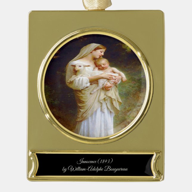 Unschuldigkeit von Bouguereau Banner-Ornament Gold (Vorderseite)