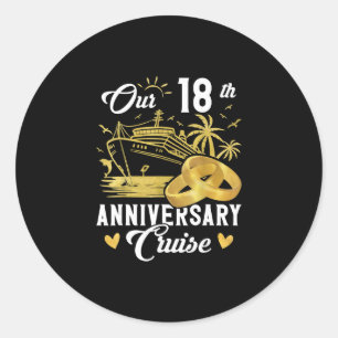Unser 18. Jubiläums Golden Cruise Urlaub Paar Runder Aufkleber