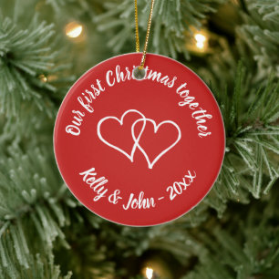 Unser 1. gemeinsames Weihnachten Paar Baumschmuck Keramikornament