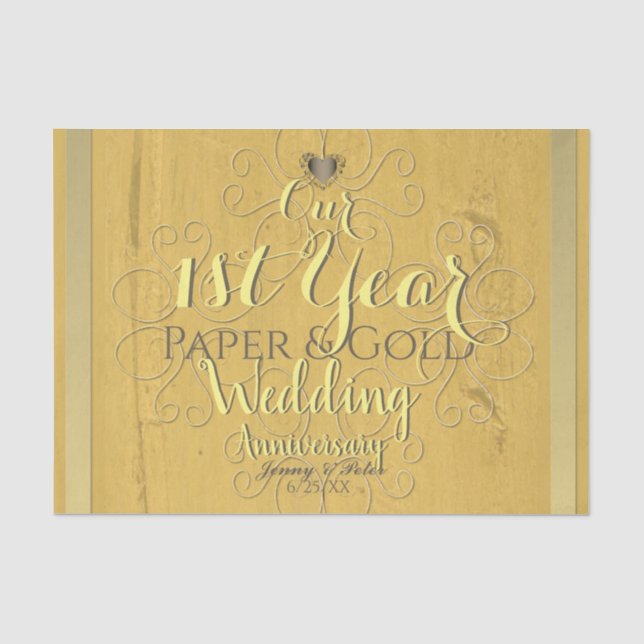 "Unser 1. Jahr Papier & (Imitate)Goldhochzeit Anni (Vorderseite)