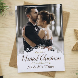 Unser 1. Verheiratetes Weihnachts-Ein-Foto Feiertagskarte