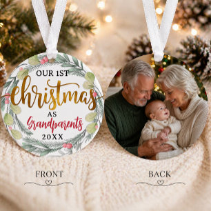 Unser 1. Weihnachten als Großeltern Foto-Ornament Ornament