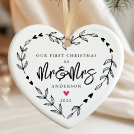 Unser 1. Weihnachten als Herr. & Mrs. Keramik Orna Ornament