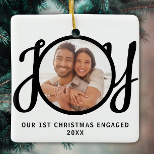 Unser 1. Weihnachten Verlobungs-Foto-Andenken Keramikornament