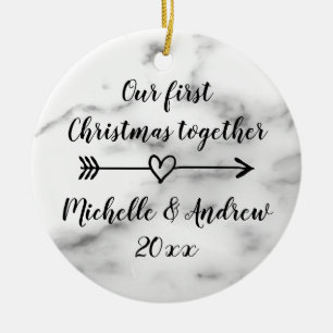 Unser 1. Weihnachten zusammen Marmordruck individu Keramikornament