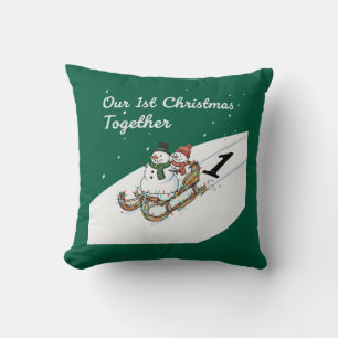 Unser 1. Weihnachten Zusammen   Süßes Schneemann-P Kissen