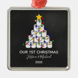 Unser 1. Weihnachts-Klopapierbaum 2020 Ornament Aus Metall