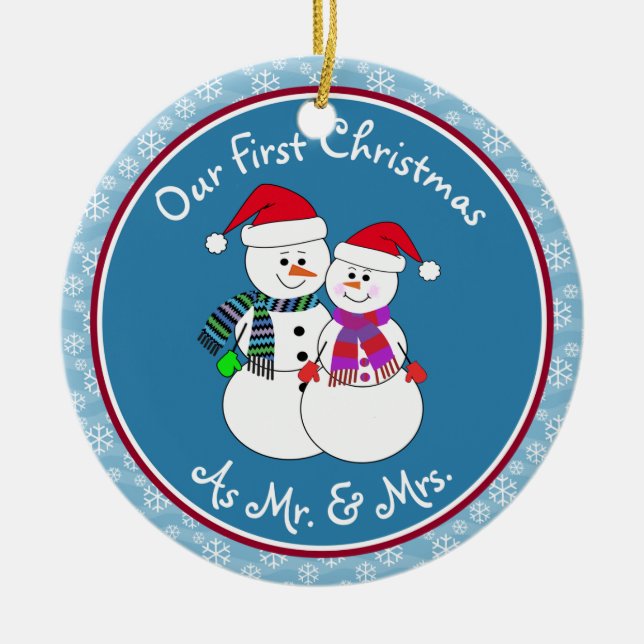 Unser 1. Weihnachtsgeschenk Verheirateter Spaß Sch Keramikornament (Vorne)