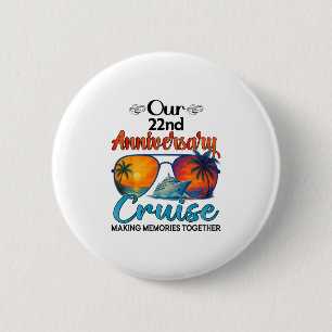 Unser 22. Jubiläums-Kreuzfahrt-Urlaub Ehefrau Mann Button