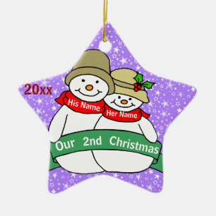 Unser 2. Weihnachten Keramik Ornament
