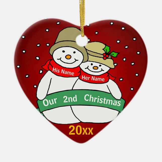 Unser 2. Weihnachten Keramikornament (Vorne)