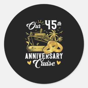 Unser 45. Jubiläums Golden Cruise Urlaub Paar Runder Aufkleber