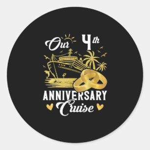 Unser 4. Jubiläum Golden Cruise Urlaub Paar Runder Aufkleber