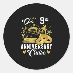 Unser 9. Jubiläums Golden Cruise Urlaub Paar Runder Aufkleber