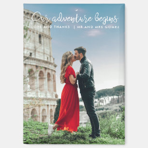 Unser Abenteuer beginnt Foto Danke Hochzeit Magnet