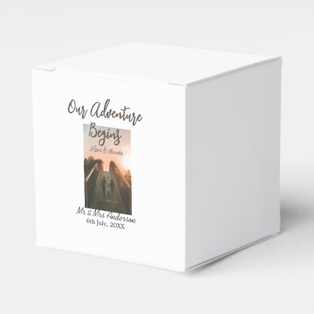 Unser Abenteuer beginnt Foto Liebe & Danke Geschenkschachtel (Vorderseite)