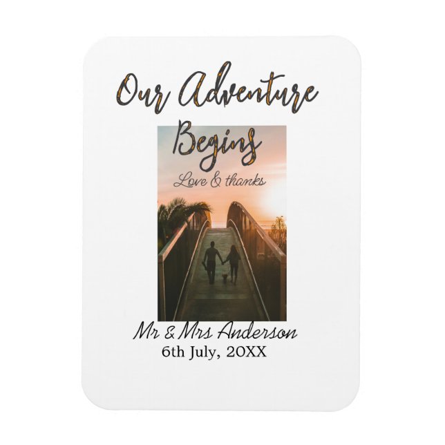 Unser Abenteuer beginnt Foto Liebe & Danke Magnet (Vertikal)