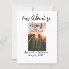Unser Abenteuer beginnt Foto Liebe & Danke Postkarte