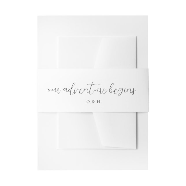 Unser Abenteuer beginnt Hochzeit Einladungsbanderole (Vorderseite Beispiel)