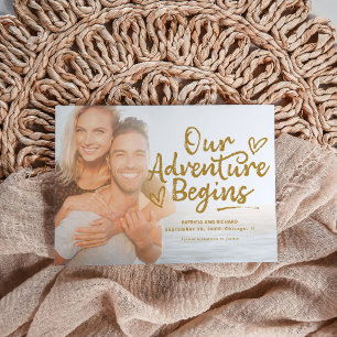 Unser Abenteuer beginnt Hochzeiten speichern das F Einladung