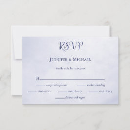 Unser Abenteuer beginnt mit der blauen typografisc RSVP Karte