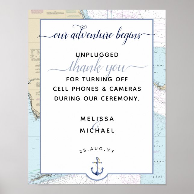 Unser Abenteuer beginnt | #Nautical #Florida #Wedd Poster (Vorne)