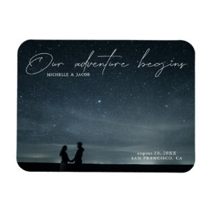 unser Abenteuer beginnt Save the Date Foto Magnet