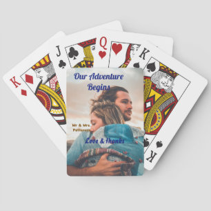 Unser Abenteuer beginnt, um ein paar Foto Liebe & Spielkarten