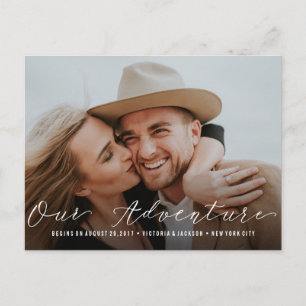 Unser Abenteuer  , das Save the Date Foto Wedding Ankündigungspostkarte