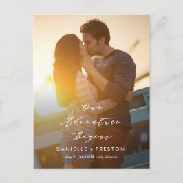 Unser Abenteuer EDITABLE COLOR Save the Date Postkarte