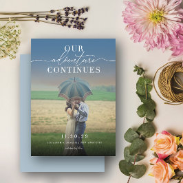 Unser Adventure setzt das Chic Classic Script-Foto Save The Date